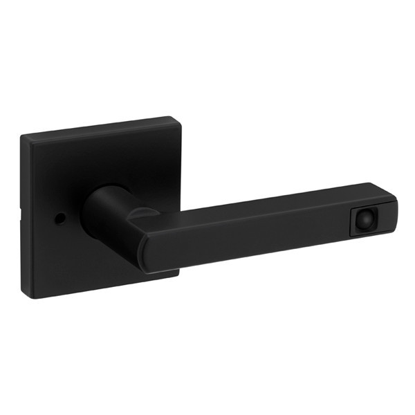 Kwikset Halifax SQT LED Privacy Lever Matte Black, 730 HFL SQT LED 514