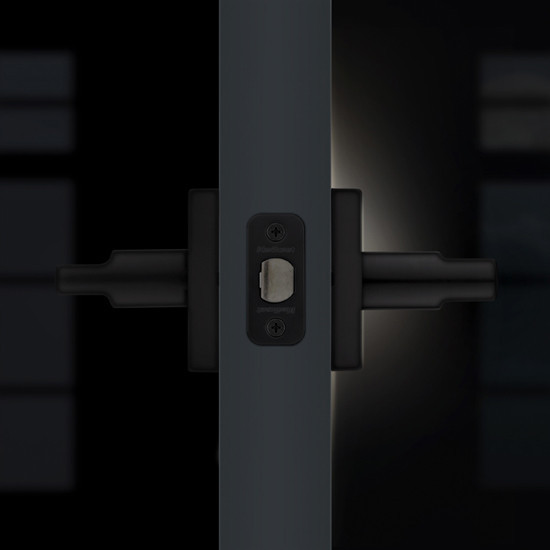 Kwikset Halifax SQT LED Privacy Lever Matte Black, 730 HFL SQT LED 514