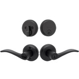 Kwikset / Sedona 740 Lever and 258 Hometown Single Cylinder SmartKey Deadbolt Combo SMT