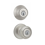 Kwikset / Cove 400 Knoband 660 Single Cylinder Deadbolt Combo Pack / Satin Nickel / 690CV 15