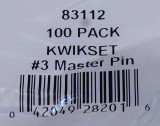 Kwikset / #3 Master Pins / .069 / Pkg Qty 100 / 83112