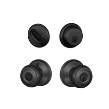 Kwikset Midtown Matte Black Single Cylinder Deadbolt With SmartKey In