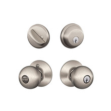 Schlage Plymouth Lifetime Bright Brass F51A Keyed Entry Knob with