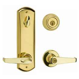 Kwikset / Metal Interconnect / 780 Deadbolt Single Cylinder with Kingston Keyed Lever / Polished Brass / 506KNL 3