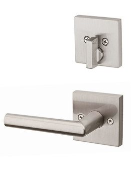 Kwikset / 971 Single Cylinder Interior Trim Pack / Milan Lever with Square Rose / Satin Nickel / 971MILSQT15