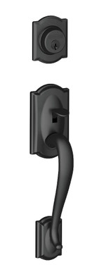 Schlage / Camelot Handleset / Single Cylinder / Matte Black / F60CAM 622 Schlage / Camelot Handleset / Single Cylinder / Matte Black / F60CAM 622
