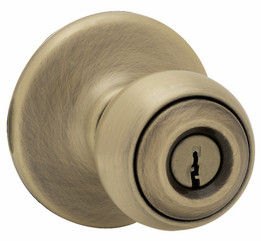Kwikset / Polo Knob / Keyed Entry / Antique Brass / 400P 5