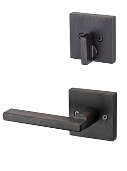 Kwikset / 971 Single Cylinder Interior Trim Pack / Halifax Lever with Square Rose / Venetian Bronze / 971HFLSQT11P Kwikset / 971 Single Cylinder Interior Trim Pack / Halifax Lever with Square Rose / Venetian Bronze / 971HFLSQT11P