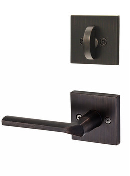 Kwikset / 966 Single Cylinder Interior Trim Pack / Lisbon Lever / Venetian Bronze / 966LSL11P