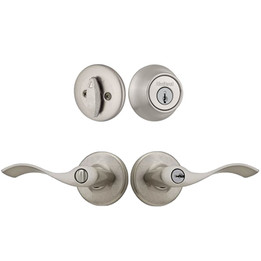 Kwikset / Tustin 740 Lever and 980 Single Cylinder SmartKey Deadbolt Combo  / Satin Nickel / 991TNL 15 SMT CP