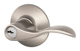 Schlage / Accent Lever / Keyed Entry / Satin Nickel / F51AACC 619 Schlage / Accent Lever / Keyed Entry / Satin Nickel / F51AACC 619
