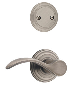 Kwikset / 968 Dummy Cylinder Interior Trim Pack / Pembroke Lever / Right Hand / Antique Nickel / 968PMLRH15A