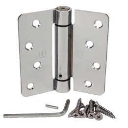 Hager / Hinge / 4" x 4" / 1/4" Radius Corner / Spring / Bright Chrome / 1751 4x4 26 Hager / Hinge / 4" x 4" / 1/4" Radius Corner / Spring / Bright Chrome / 1751 4x4 26