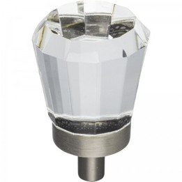 Jeffrey Alexander / Harlow Glass Tapered Knob / 1" / Brushed Pewter / G150BNBDL