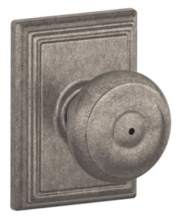 Schlage / Georgian Knob with Addison Rose / Privacy / Distressed Nickel / F40GEO 621 ADD Schlage / Georgian Knob with Addison Rose / Privacy / Distressed Nickel / F40GEO 621 ADD