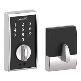 Schlage / Century Touch Keyless Entry Deadbolt / Touchscreen / Bright Chrome / BE375CEN 625 Schlage / Century Touch Keyless Entry Deadbolt / Touchscreen / Bright Chrome / BE375CEN 625