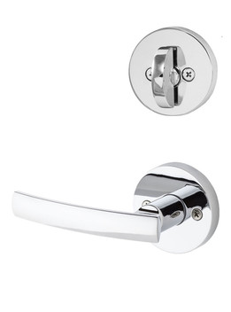 Kwikset / 968 Dummy Cylinder Interior Trim Pack / Sydney Lever with Round Rose / Polished Chrome / 968SYLRDT26
