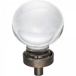 Jeffrey Alexander / Harlow Glass Sphere Knob / 1-3/8" / Brushed Oil Rubbed Bronze / G130L-DBAC