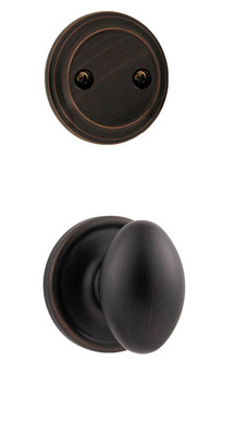 Kwikset / 968 Dummy Cylinder Interior Trim Pack / Laurel Knob / Venetian Bronze / 968L11P