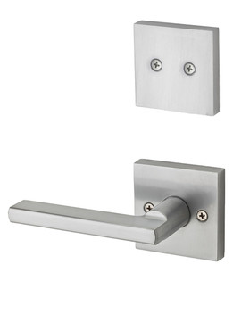 Kwikset / 973 Dummy Cylinder Interior Trim Pack / Halifax Lever with Square Rose / Satin Chrome / 973HFLSQT26D Kwikset / 973 Dummy Cylinder Interior Trim Pack / Halifax Lever with Square Rose / Satin Chrome / 973HFLSQT26D