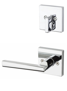 Kwikset / 971 Single Cylinder Interior Trim Pack / Montreal Lever with Square Rose / Polished Chrome / 971MRLSQT26