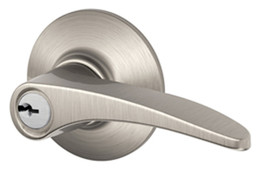 Schlage / Manhattan Lever / Keyed Entry / Satin Nickel / F51AMNH 619