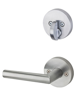 Kwikset / 971 Single Cylinder Interior Trim Pack / Milan Lever with Round Rose / Satin Chrome / 971MILRDT26D