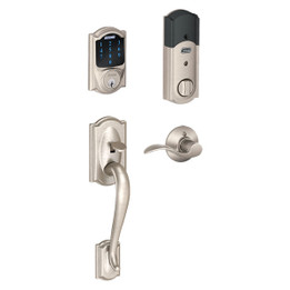 Schlage / Camelot Touchscreen Handleset / Keyed Entry / Satin Nickel / FE469ZP CAM 619 Schlage / Camelot Touchscreen Handleset / Keyed Entry / Satin Nickel / FE469ZP CAM 619