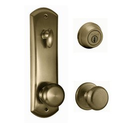 Kwikset / Metal Interconnect / 780 Deadbolt Single Cylinder with Hancock Passage Knob / Antique Brass / 508H 5