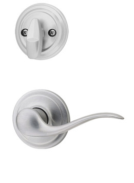 Kwikset / 966 Single Cylinder Interior Trim Pack / Tustin Lever / Left Hand / Satin Chrome / 966TNLLH26D