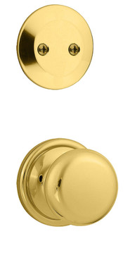 Kwikset / 606 Dummy Cylinder Interior Trim Pack / Hancock Knob / Polished Brass / 606H3 Kwikset / 606 Dummy Cylinder Interior Trim Pack / Hancock Knob / Polished Brass / 606H3