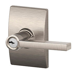 Schlage / Latitude Lever with Century Rose / Keyed Entry / Satin Nickel / F51ALAT 619 CEN Schlage / Latitude Lever with Century Rose / Keyed Entry / Satin Nickel / F51ALAT 619 CEN