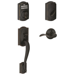 Schlage / Camelot Keypad Handleset / Keyed Entry / Aged Bronze / FE365 CAM 716 Schlage / Camelot Keypad Handleset / Keyed Entry / Aged Bronze / FE365 CAM 716