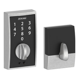 Schlage / Century Touch Keyless Entry Deadbolt / Touchscreen / Satin Chrome / BE375CEN 626 Schlage / Century Touch Keyless Entry Deadbolt / Touchscreen / Satin Chrome / BE375CEN 626