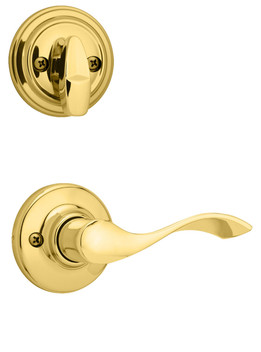 Kwikset / 966 Single Cylinder Interior Trim Pack / Balboa Lever / Left Hand / Polished Brass / 966BLLH3 Kwikset / 966 Single Cylinder Interior Trim Pack / Balboa Lever / Left Hand / Polished Brass / 966BLLH3