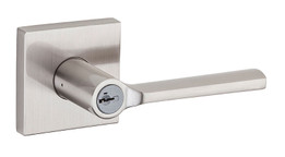 Kwikset / Lisbon Lever with Square Rose / Keyed Entry - SmartKey / Satin Nickel / 156LSLSQT 15 SMT Kwikset / Lisbon Lever with Square Rose / Keyed Entry - SmartKey / Satin Nickel / 156LSLSQT 15 SMT