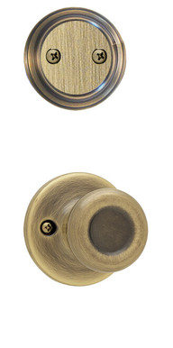 Kwikset / 968 Dummy Cylinder Interior Trim Pack / Tylo Knob / Antique Brass / 968T5