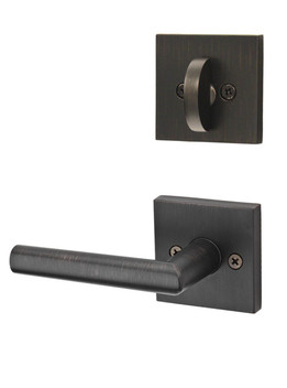 Kwikset / 968 Dummy Cylinder Interior Trim Pack / Milan Lever with Square Rose / Venetian Bronze / 968MILSQT11P