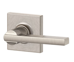 Schlage / Latitude Lever with Collins Rose / Passage / Satin Nickel / F10LAT 619 COL Schlage / Latitude Lever with Collins Rose / Passage / Satin Nickel / F10LAT 619 COL