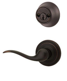 Kwikset / 605 Double Cylinder Interior Trim Pack / Tustin Lever / Right Hand / Venetian Bronze / 605TNLRH11P