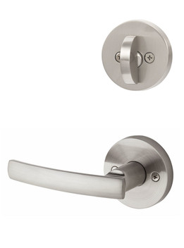 Kwikset / 966 Single Cylinder Interior Trim Pack / Sydney Lever with Round Rose / Satin Nickel / 966SYLRDT15