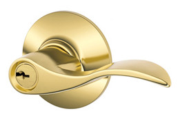 Schlage / Accent Lever / Keyed Entry / Lifetime Bright Brass / F51AACC 505 Schlage / Accent Lever / Keyed Entry / Lifetime Bright Brass / F51AACC 505