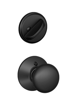 Schlage / F Series Single Cylinder Interior Trim Pack / Plymouth Knob / Matte Black / Single Cylinder / F59PLY622 Schlage / F Series Single Cylinder Interior Trim Pack / Plymouth Knob / Matte Black / Single Cylinder / F59PLY622