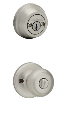 Kwikset / 979 Double Cylinder Interior Trim Pack / Cove Knob / Satin Nickel / 979CV15SMT