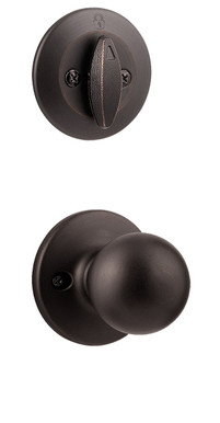 Kwikset / 604 Single Cylinder Interior Trim Pack / Polo Knob / Venetian Bronze / 604P11P
