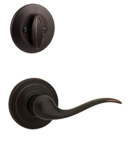 Kwikset / 604 Single Cylinder Interior Trim Pack / Tustin Lever / Left Hand / Venetian Bronze / 604TNLLH11P