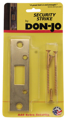 Don-Jo / Security Strike For Deadbolts / 4-7/8" H x 1-1/4 W / Steel Brass Plated / 2 SDS BP Don-Jo / Security Strike For Deadbolts / 4-7/8" H x 1-1/4 W / Steel Brass Plated / 2 SDS BP