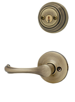 Kwikset / 967 Double Cylinder Interior Trim Pack / Dorian Lever / Antique Brass / 967DNL5 Kwikset / 967 Double Cylinder Interior Trim Pack / Dorian Lever / Antique Brass / 967DNL5