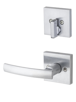 Kwikset / 971 Single Cylinder Interior Trim Pack / Sydney Lever with Square Rose / Satin Chrome / 971SYLSQT26D