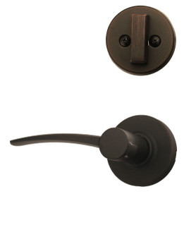 Kwikset / 974 Single Cylinder Interior Trim Pack / Katara Lever / Right Hand / Venetian Bronze / 974KTLRH11P